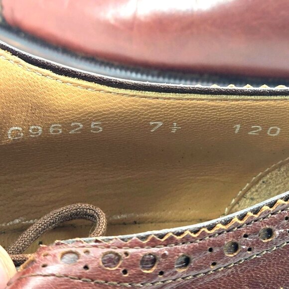 Aldo Brue Italy Cognac Brown Leather Dress Shoes Mens 7.5 Cap-toe Derby Oxfords main image 12